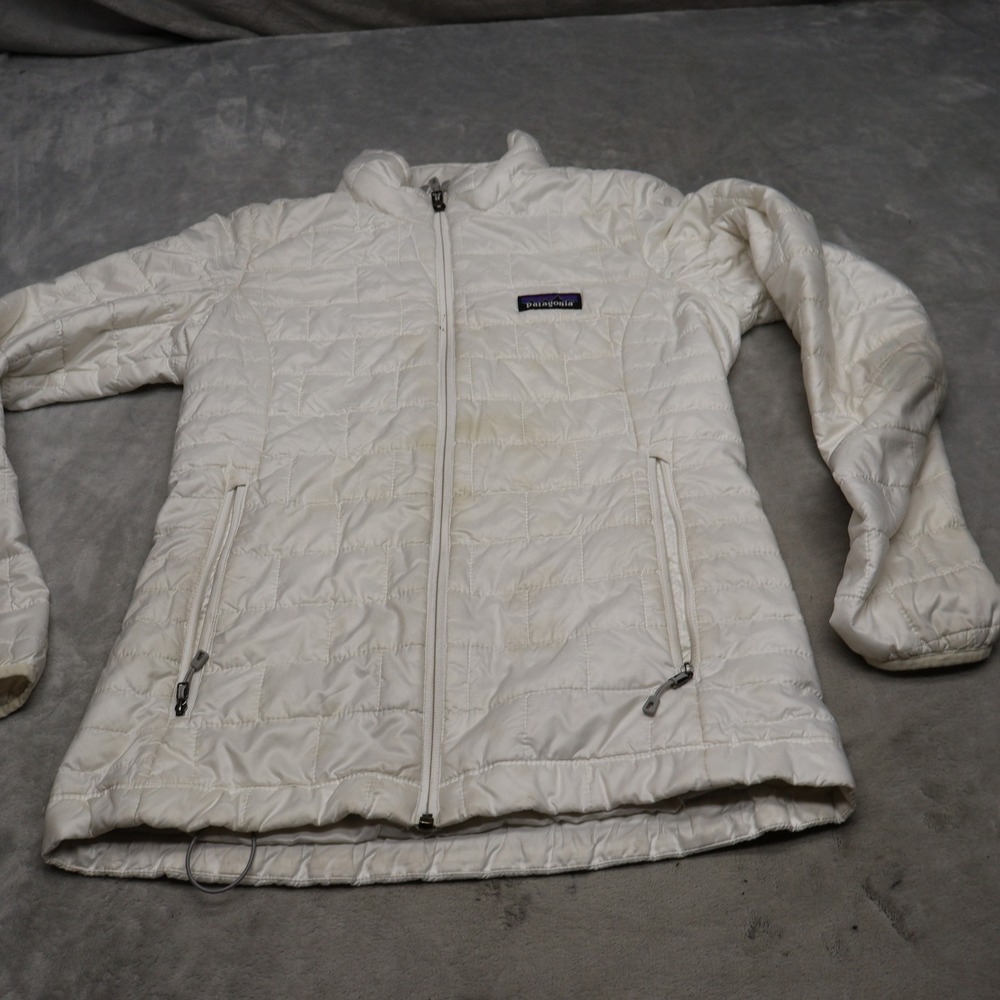 Patagonia Jacket Womens XS White Nano Puff‎ Insulated Quilted Light Pack Outdoor